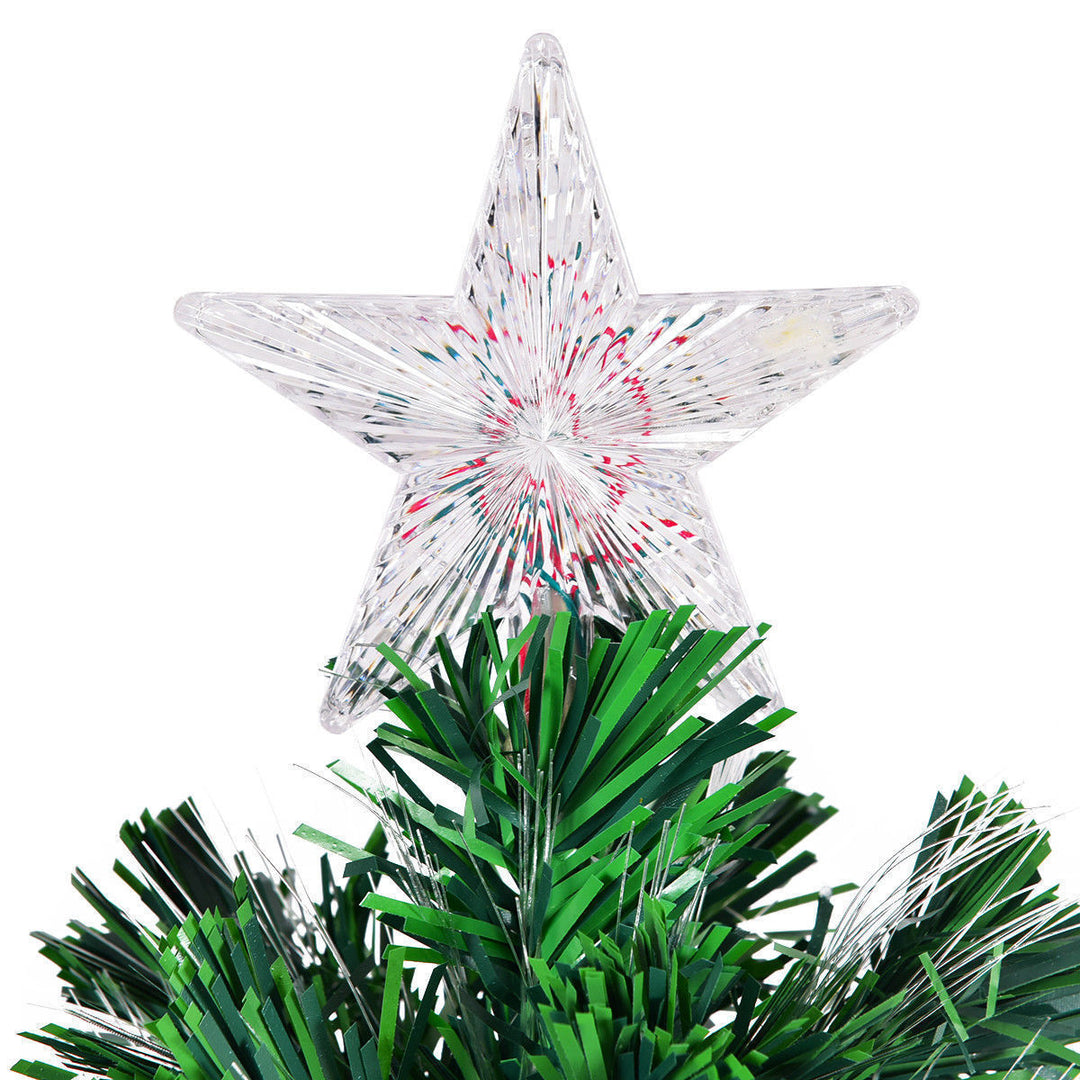 4FT Pre-Lit Fiber Optic Christmas Tree Multicolor Lights Image 7