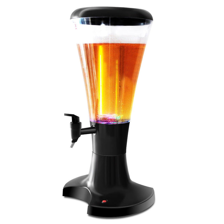 3L Cold Draft Beer juice Tower Dispenser Plastic with LED Lights Image 6