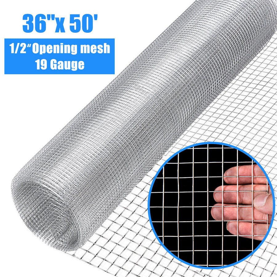 36 x 50 1/2inch Wire Fence Mesh Cage Roll Garden 19Gauge Galvanized Wire Image 1