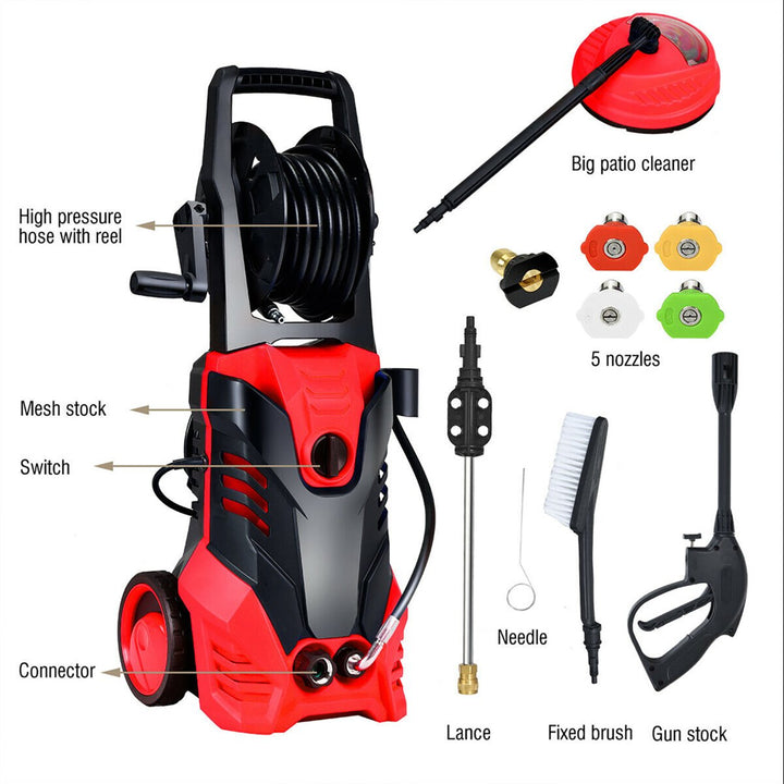 3000PSI Electric High Pressure Washer Machine 2 GPM 2000W w/ Deck Patio Cleaner Image 9