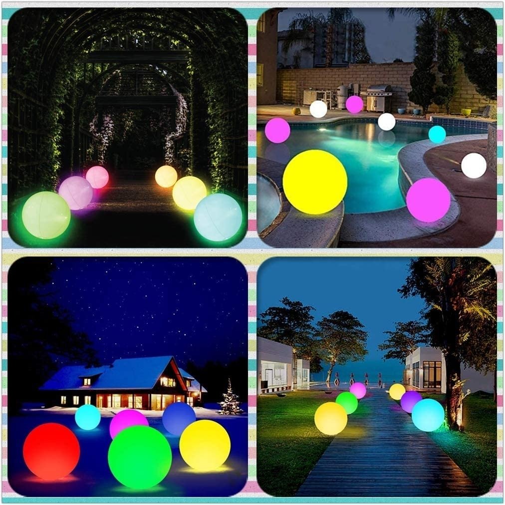 Pool Toy 16" LED Glow Beach Ball Toy with 16 Color Changing Lights, Glow in Dark Pool Games Toys for Teens Adults, Great Image 1