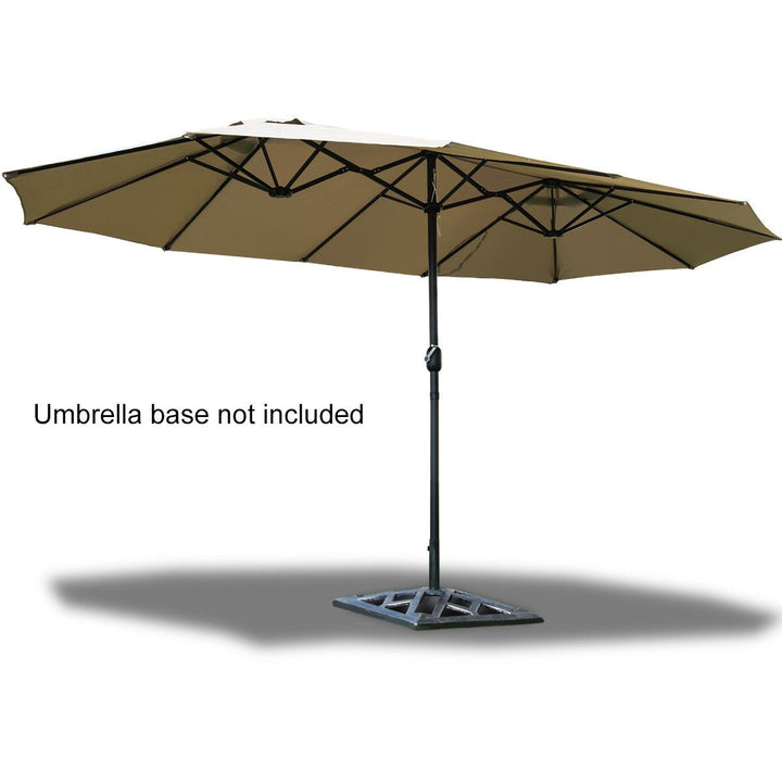 Patio Outdoor 15 Umbrella Market Umbrella Double-Sided with Crank Image 3