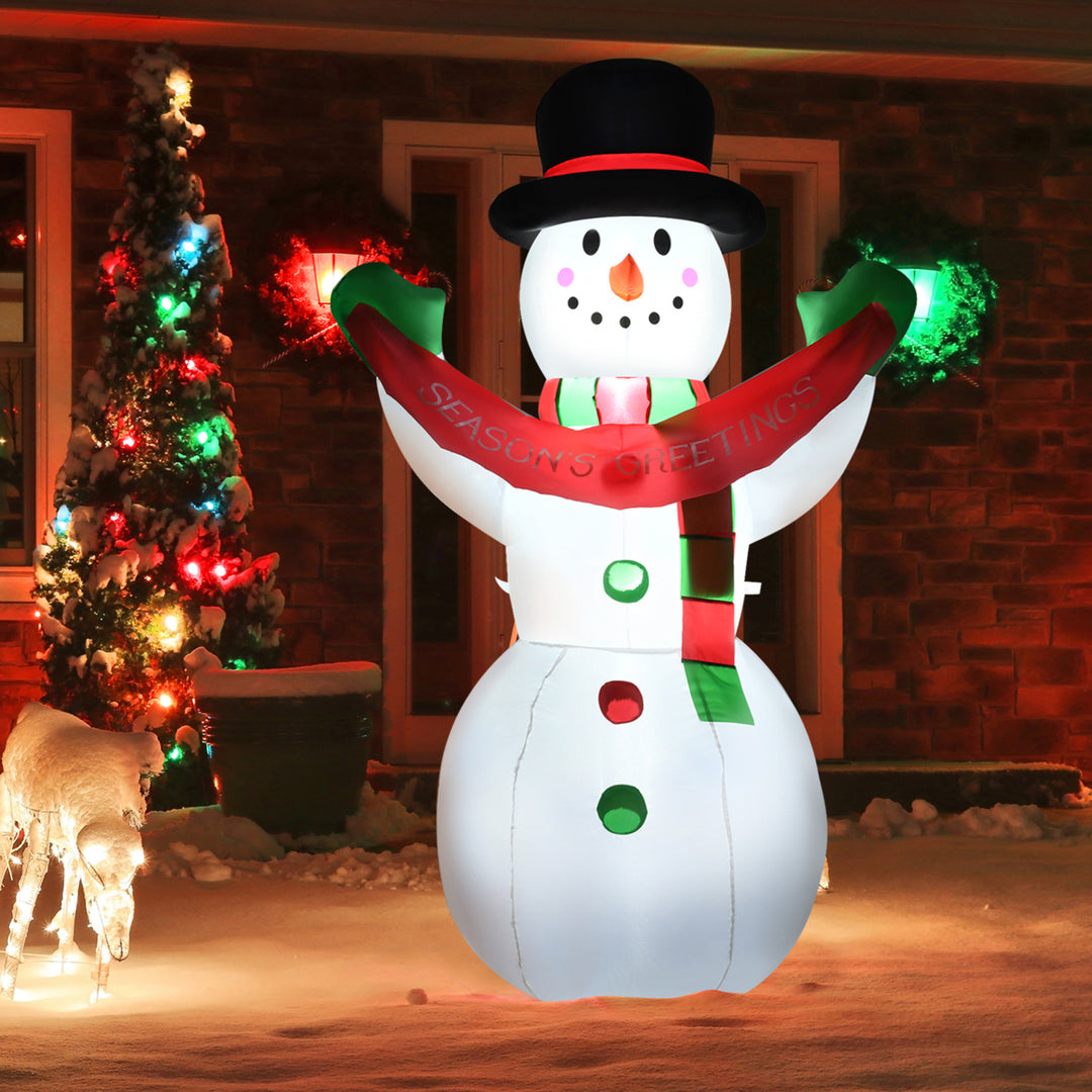 6ft Christmas Inflatable Snowman Holiday Decoration w/ Internal LED Lights Image 1