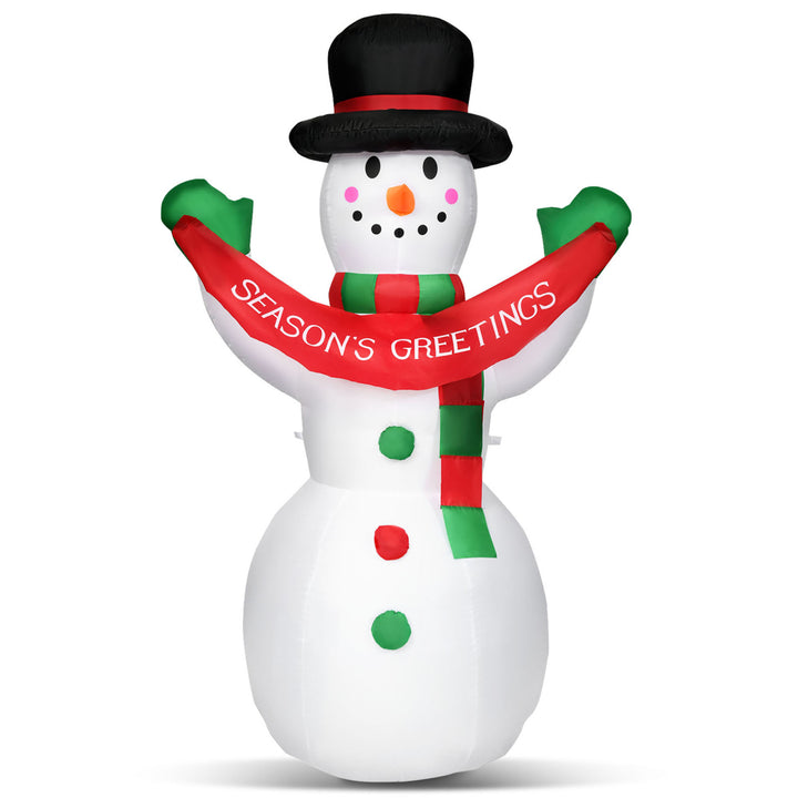 6ft Christmas Inflatable Snowman Holiday Decoration w/ Internal LED Lights Image 3