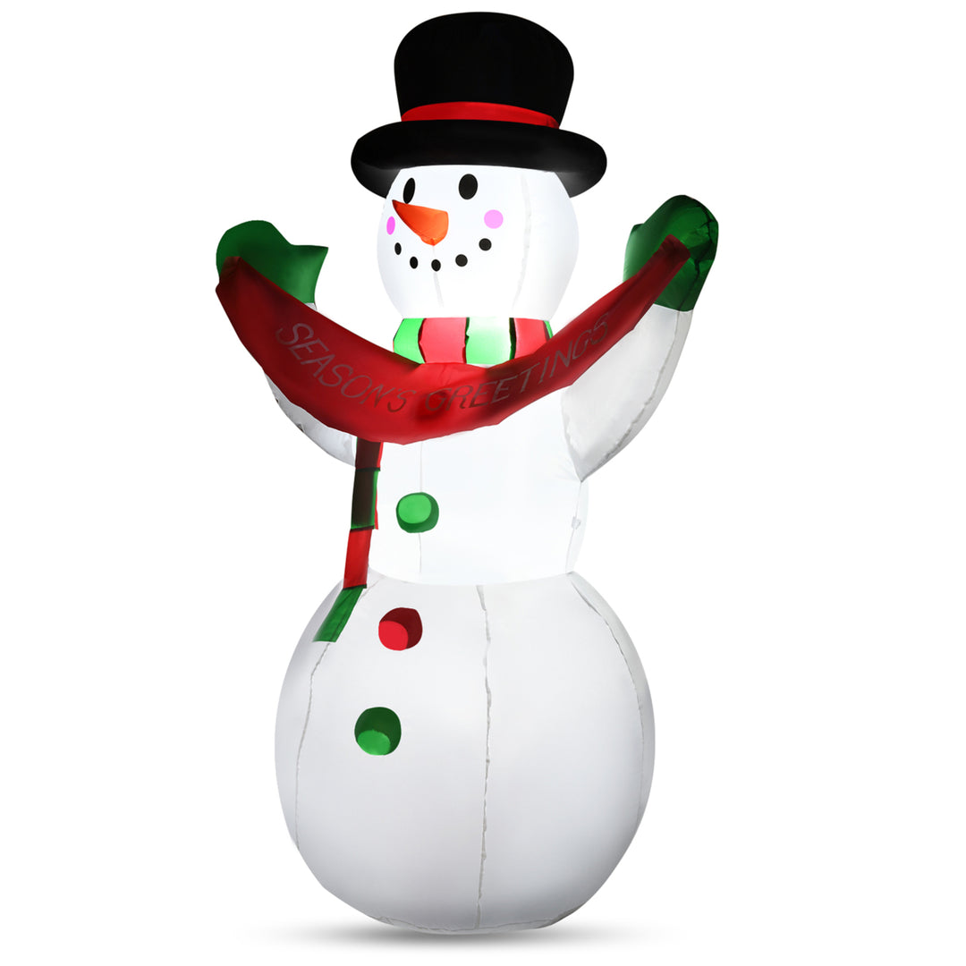 6ft Christmas Inflatable Snowman Holiday Decoration w/ Internal LED Lights Image 5