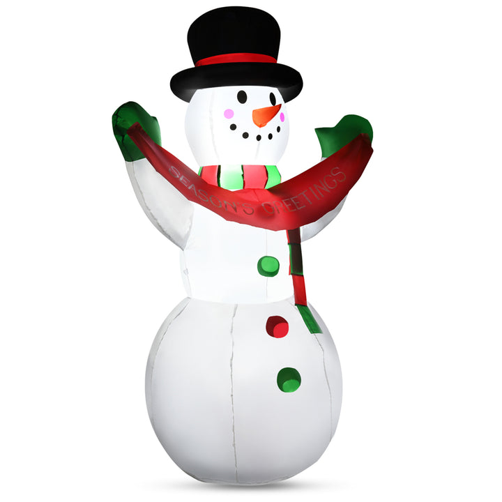 6ft Christmas Inflatable Snowman Holiday Decoration w/ Internal LED Lights Image 6