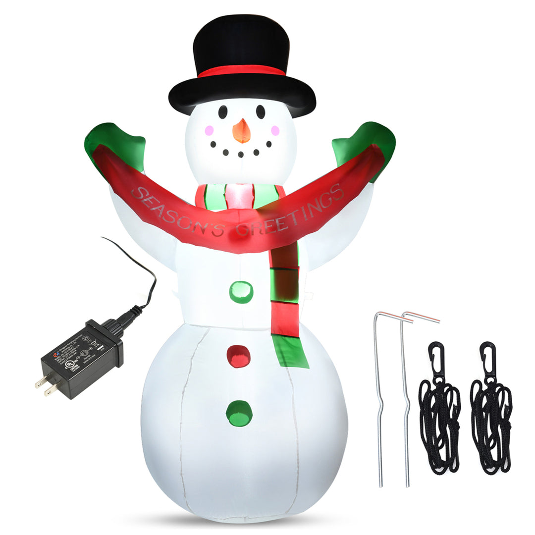 6ft Christmas Inflatable Snowman Holiday Decoration w/ Internal LED Lights Image 9