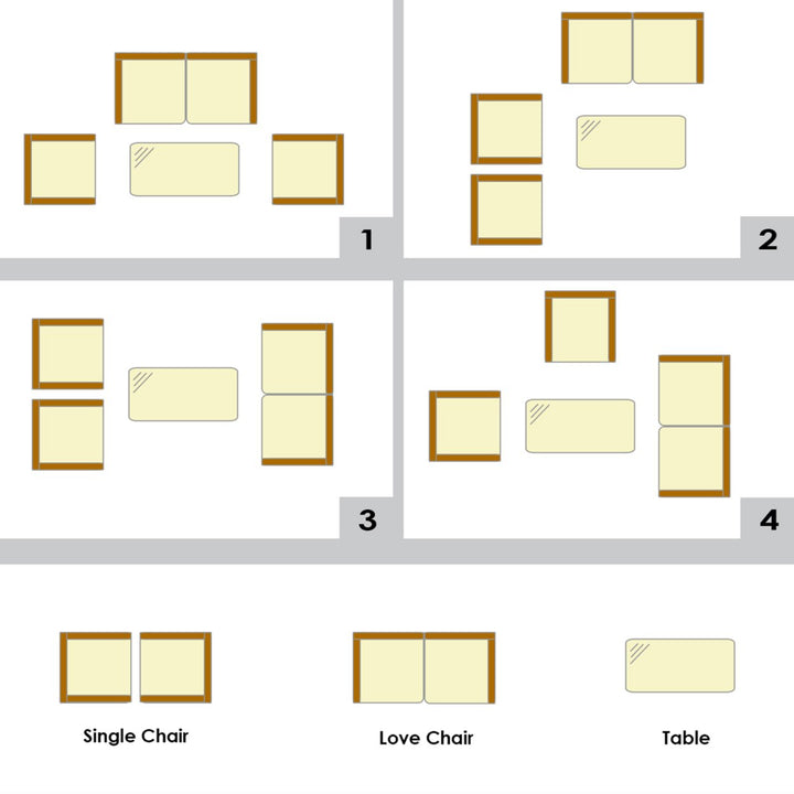 Gymax 4PCS Rattan Patio Conversation Set Outdoor Furniture Set Garden w/ Cushion Image 7