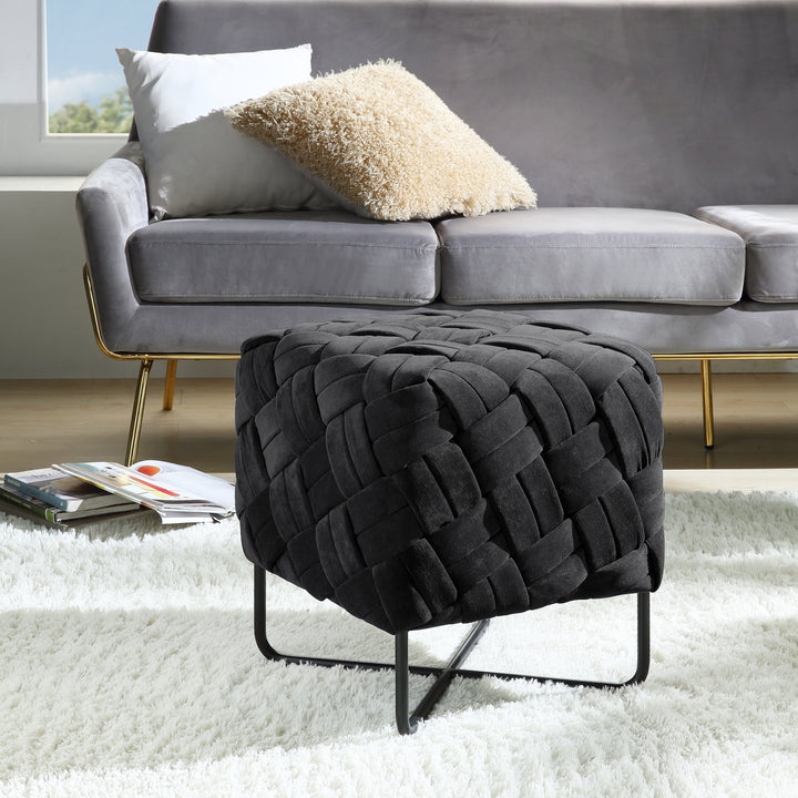 Makenna Ottoman-Upholstered-Hand Woven Image 8