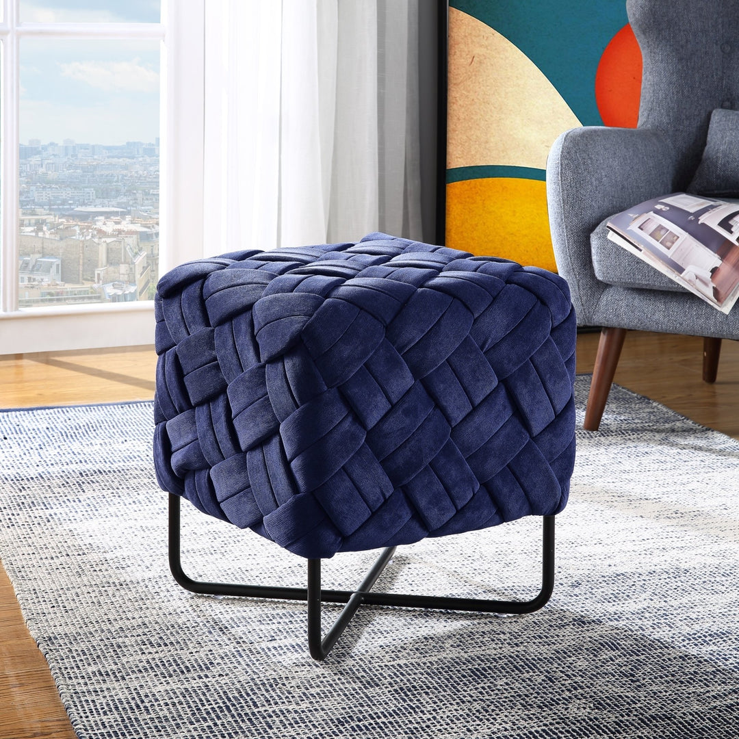 Makenna Ottoman-Upholstered-Hand Woven Image 1