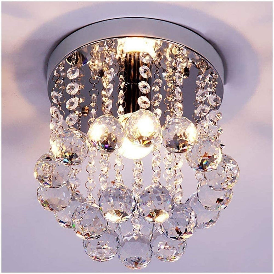 ZEEFO Crystal Chandelier Modern Style D cor Flush Mount Fixture Image 1