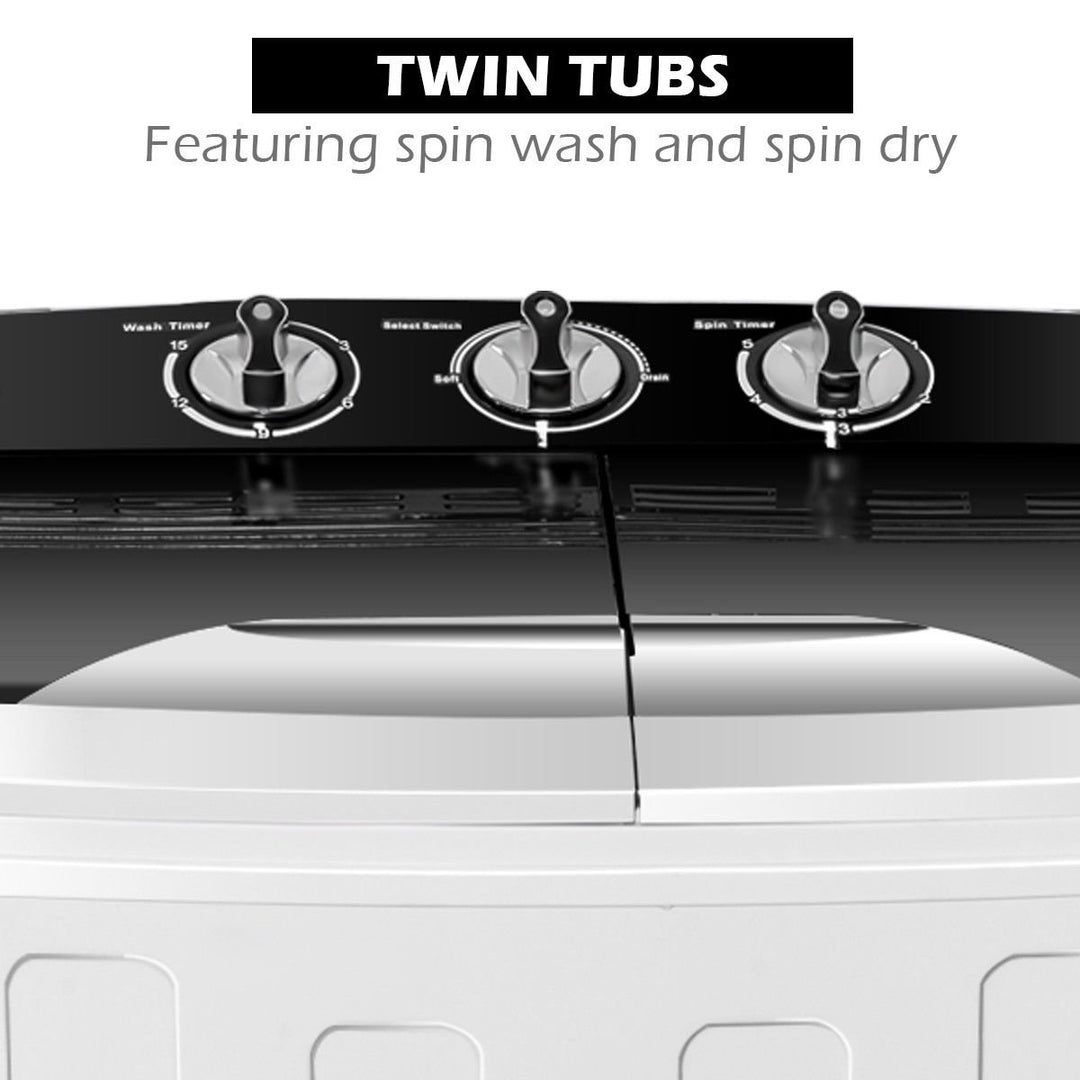 Compact Mini Twin Tub 8lbs Washing Machine Washer Spinner Image 6