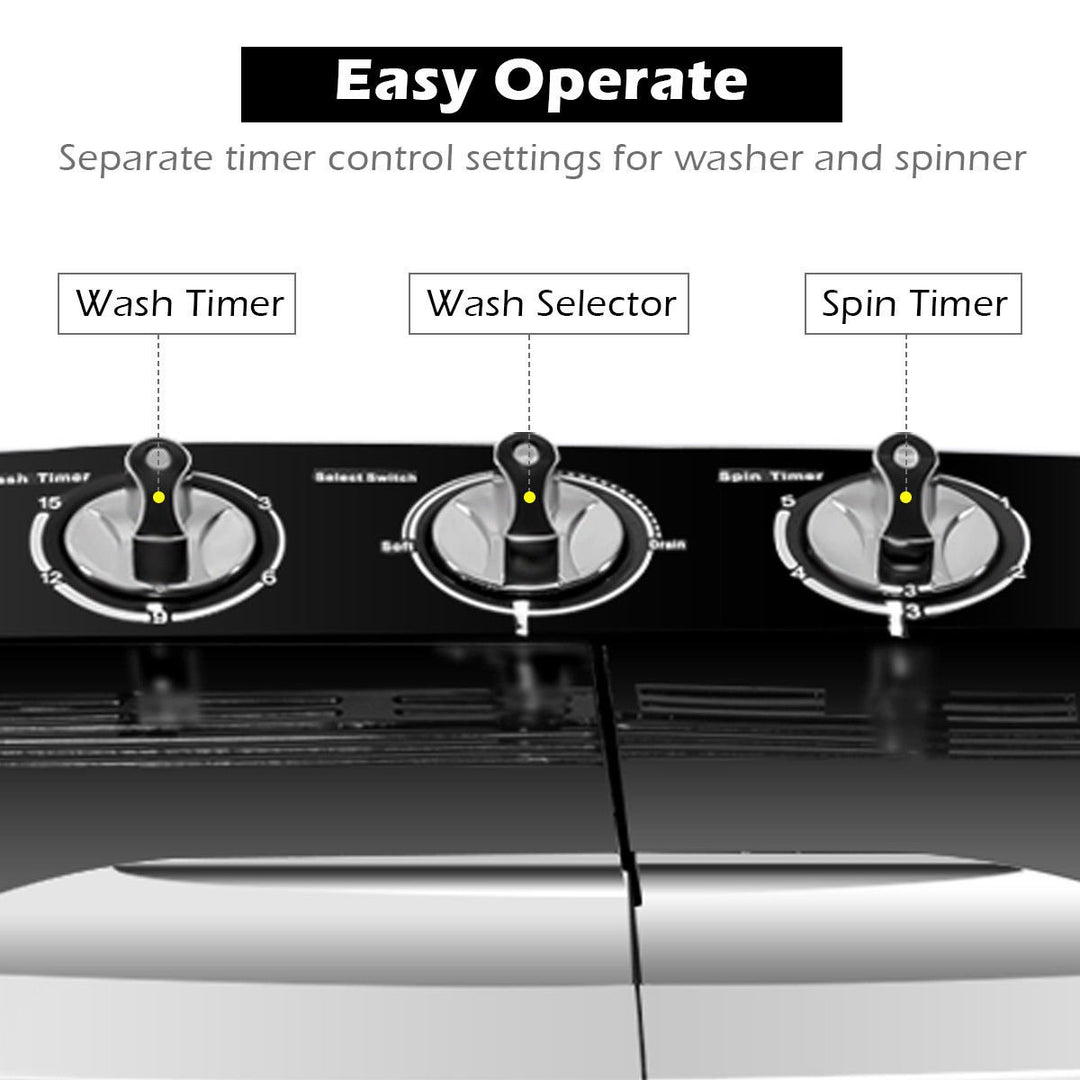 Compact Mini Twin Tub 8lbs Washing Machine Washer Spinner Image 7