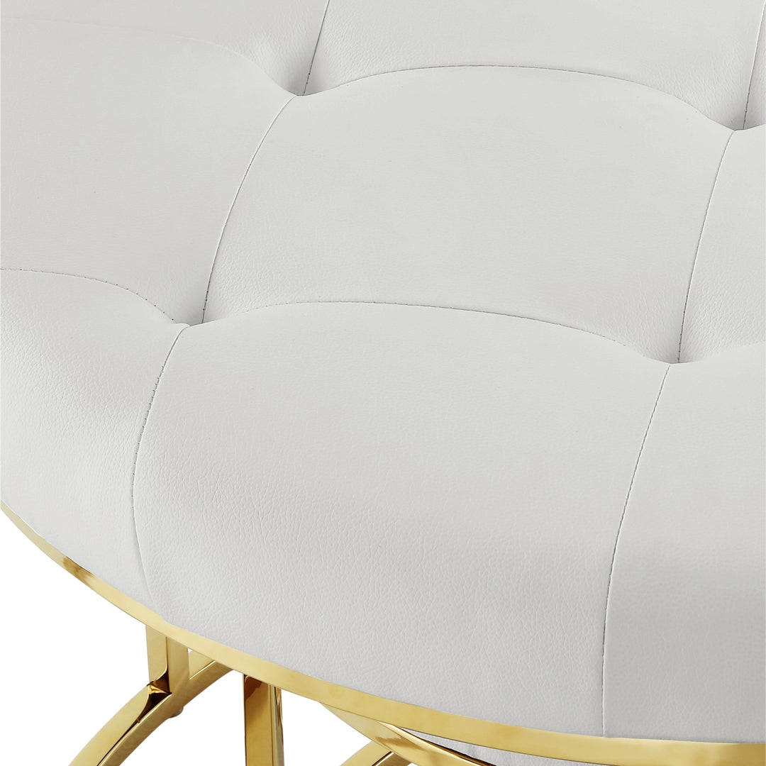 Nicole Miller Keanu Nesting Ottoman-Upholstered-Gold Frame-Set of 2 Image 8