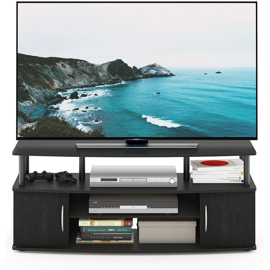 Furinno JAYA LargeEntertainment Center / TV Stand / TV Unit / TV Desk for TV Up to 50 Inch, Blackwood Image 1