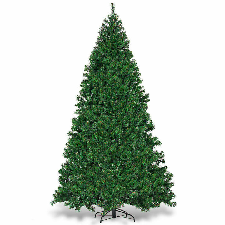 9Ft Pre-Lit PVC Christmas Tree Hinged 700 LED Lights Green Image 6