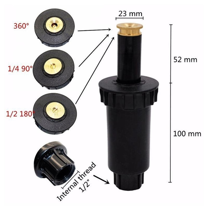 Pop up Sprinklers Plastic Lawn Watering Sprinkler Head Adjustable Garden Spray Nozzle 1,2" Female Thread 2 Pc Image 6