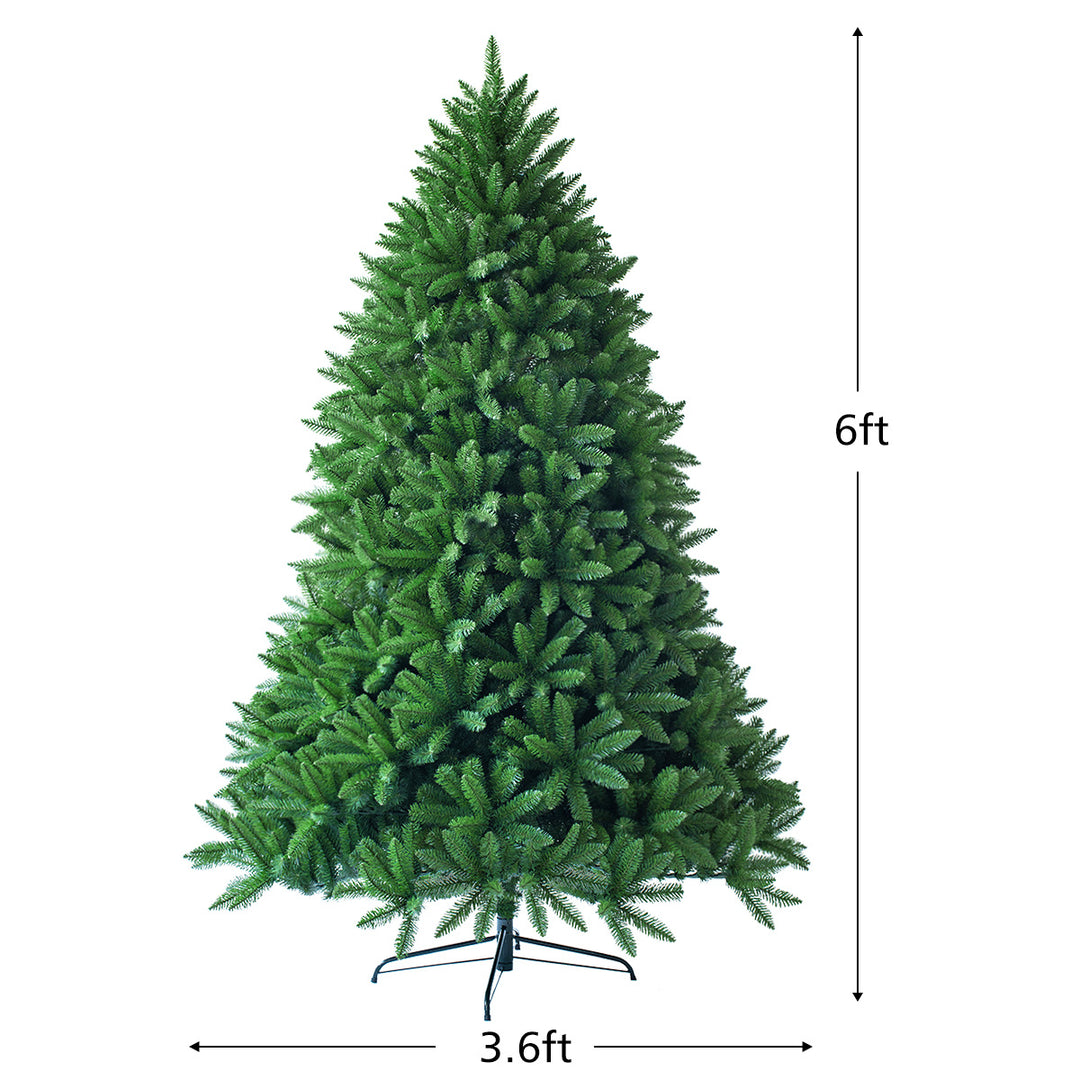 6ft Artificial Christmas Fir Tree w/ 1250 Premium Hinged Branch Tips Image 7