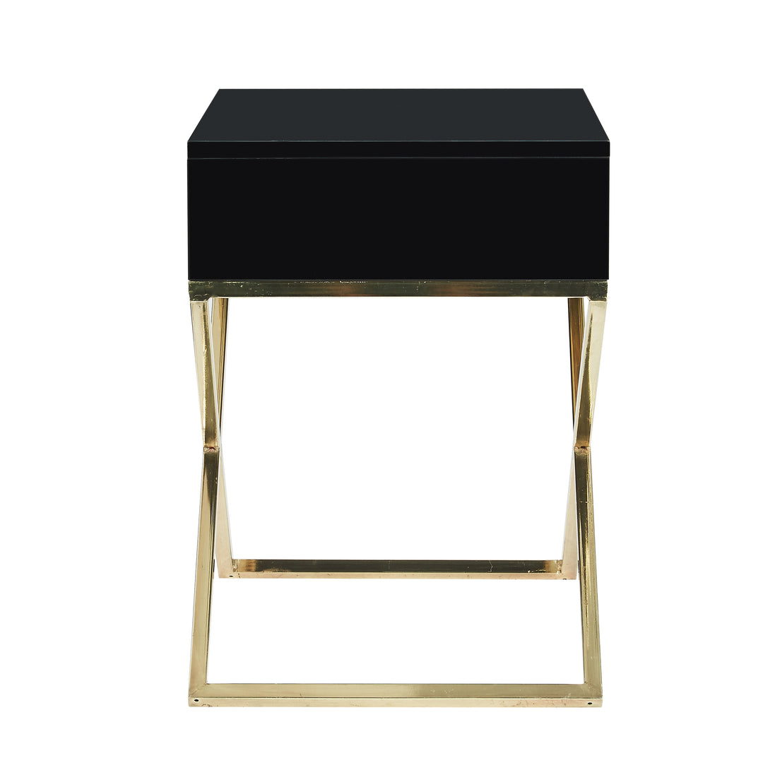 Jesse Lacquer Finish Nightstand-Steel Base-Side Table-Modern-Inspired Home Image 7