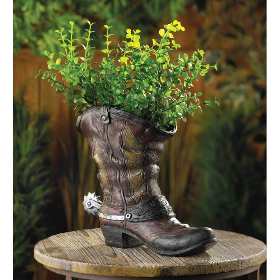 SPURRED COWBOY BOOT PLANTER Image 1