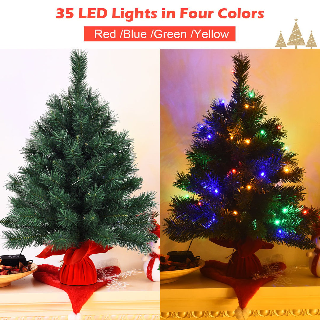 26Pre-Lit Tabletop Fir Christmas Tree 8 Flash Modes Image 6