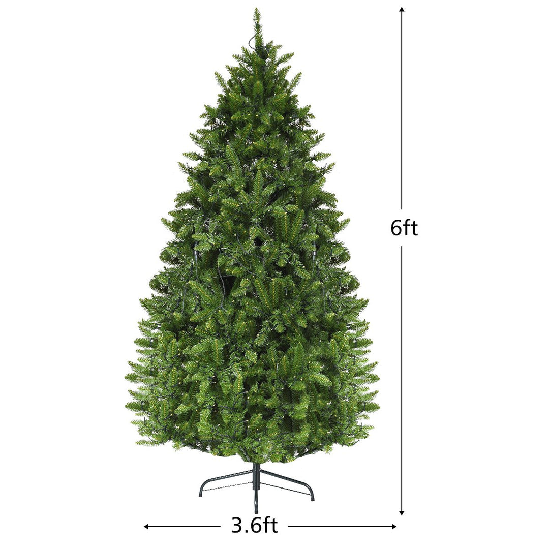 6ft Pre-lit LED Light Christmas Fir Tree w/8 Flash Modes Patio Image 8