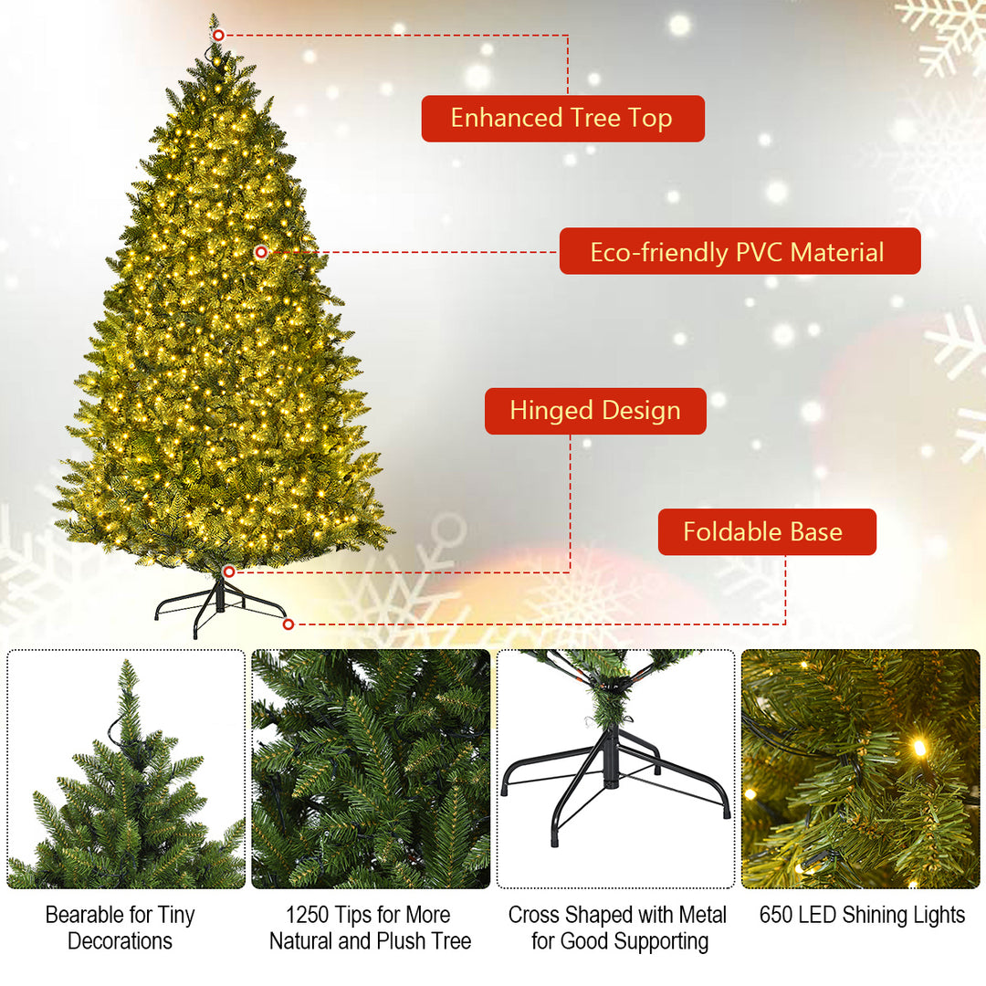 6ft Pre-lit LED Light Christmas Fir Tree w/8 Flash Modes Patio Image 9