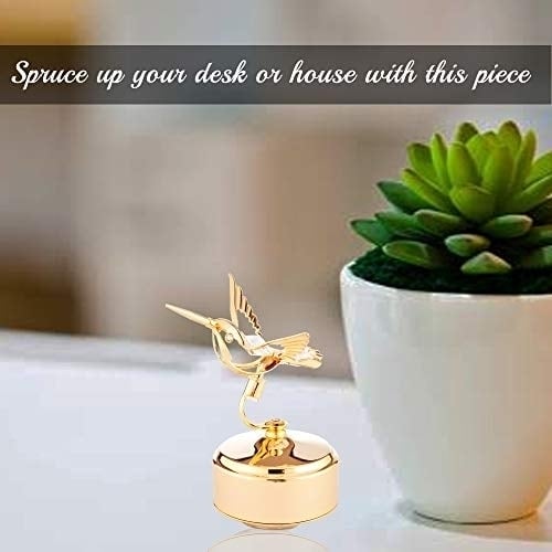 Matashi 24K Gold Plated Music Box with Crystal Studded Bee-Hummingbird Figurine - Memory Image 6