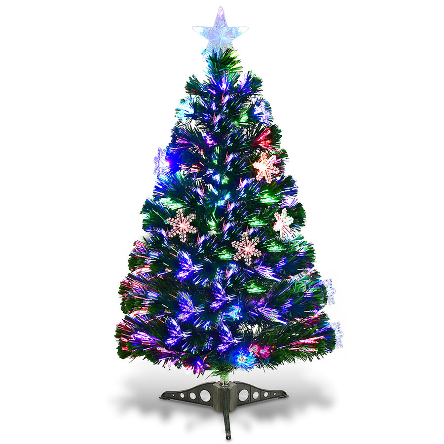 3FT Pre-Lit Fiber Optic Christmas Tree Multicolor Lights Image 1