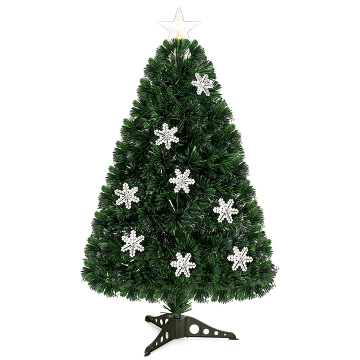 3FT Pre-Lit Fiber Optic Christmas Tree Multicolor Lights Image 9