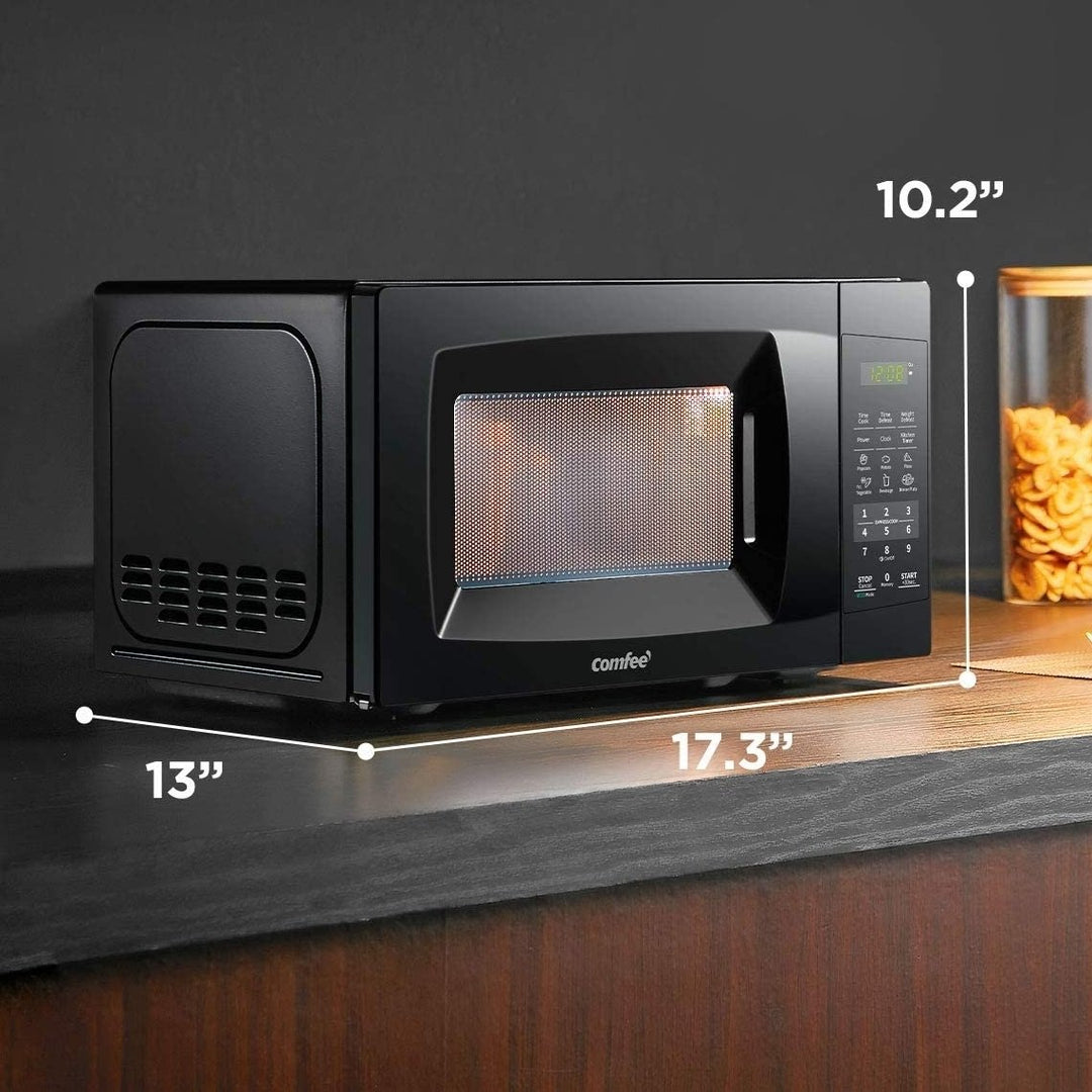 COMFEE Countertop Microwave Oven with Sound On/Off, ECO Mode and Easy One-Touch Buttons, 0.7cu.ft, 700W, Black Image 1