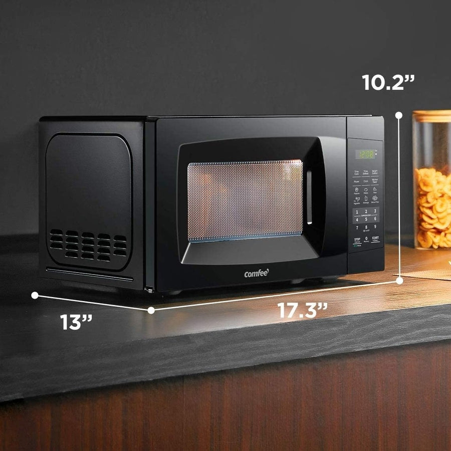 COMFEE Countertop Microwave Oven with Sound On/Off, ECO Mode and Easy One-Touch Buttons, 0.7cu.ft, 700W, Black Image 1