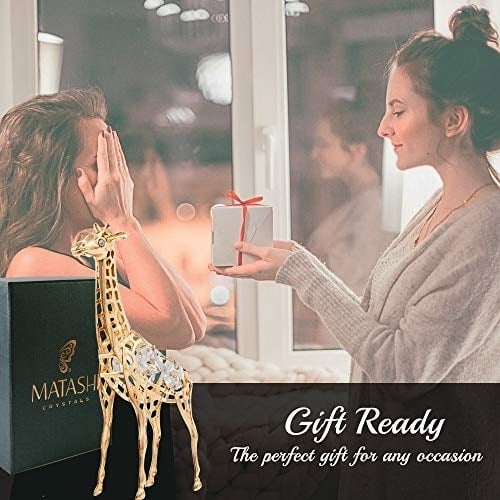 Matashi 24K Gold Plated Crystal Studded Giraffe Ornament Tabletop Showpiece for Living Room Gift for Christmas Mothers Image 6