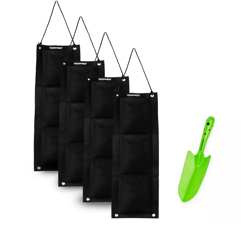 3 Pocket Vertical Hanging Eco-Friendly Fabric Garden Grow Planter Bag[ 1, 2 or 4 pack] Image 8