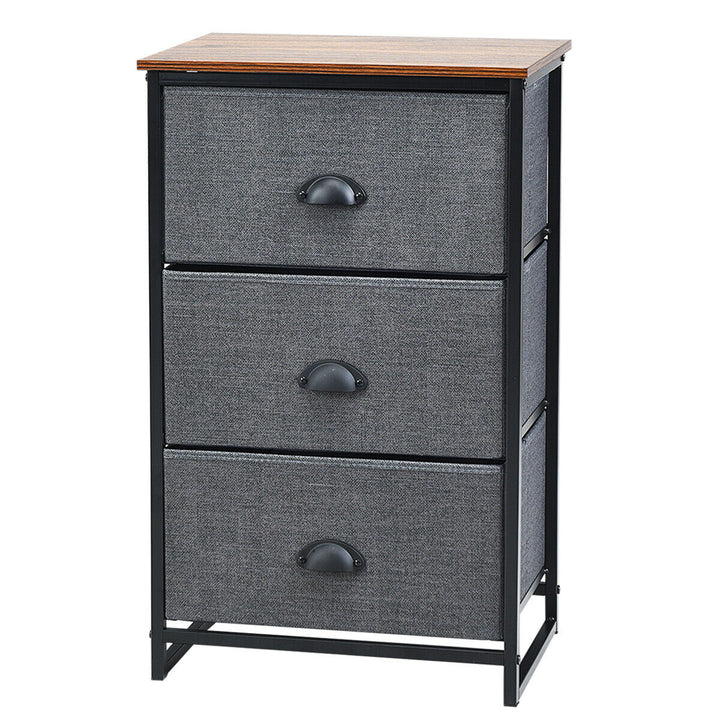 3 Drawer Nightstand Side Table Storage Tower Dresser Chest Home Office Furniture Image 2