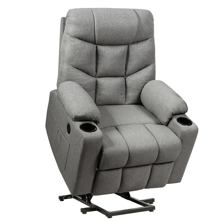 Power Lift Massage Recliner Fabric Sofa Chair w/ Remote Control Image 4