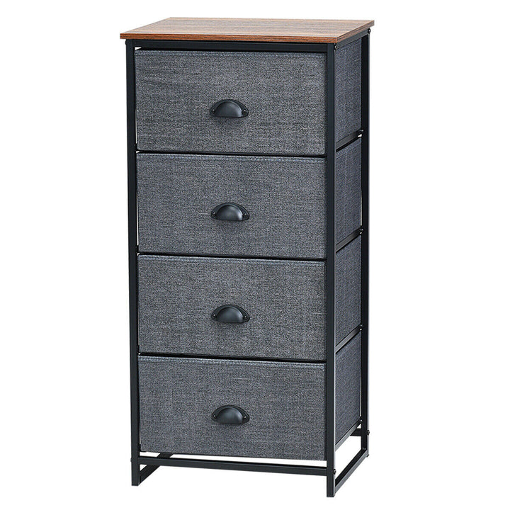 4 Drawers Dresser Chest Storage Tower Side Table Display Home Furniture Image 2