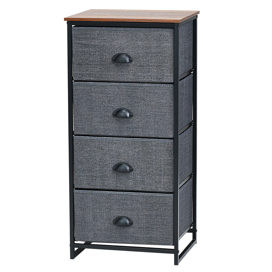 4 Drawers Dresser Chest Storage Tower Side Table Display Home Furniture Image 1