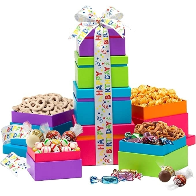 Happy Birthday Wishes Gift Tower Image 1