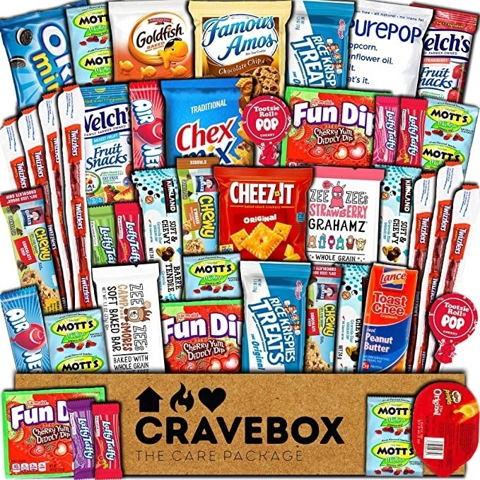 45 Count Snacks Food Cookies Granola Bar Chips Candy Ultimate Variety Gift Box Assortment Basket Bundle Mix Bulk Sampler Image 1