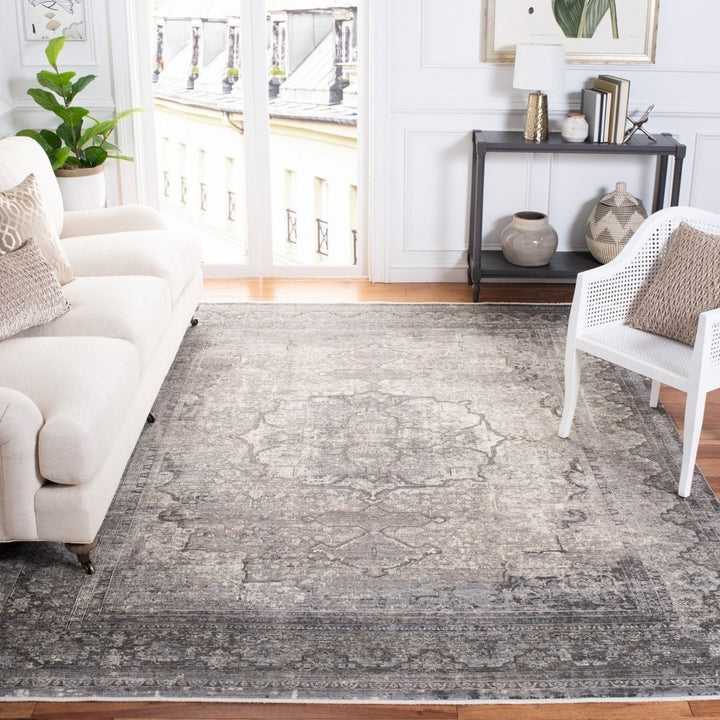 SAFAVIEH Eclipse Collection ECL134A Ivory / Charcoal Rug Image 1