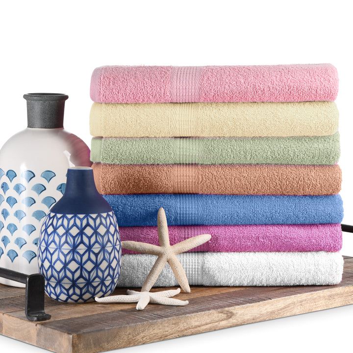 7-Pack: Super Absorbent 100% Cotton Bath Towels Image 1