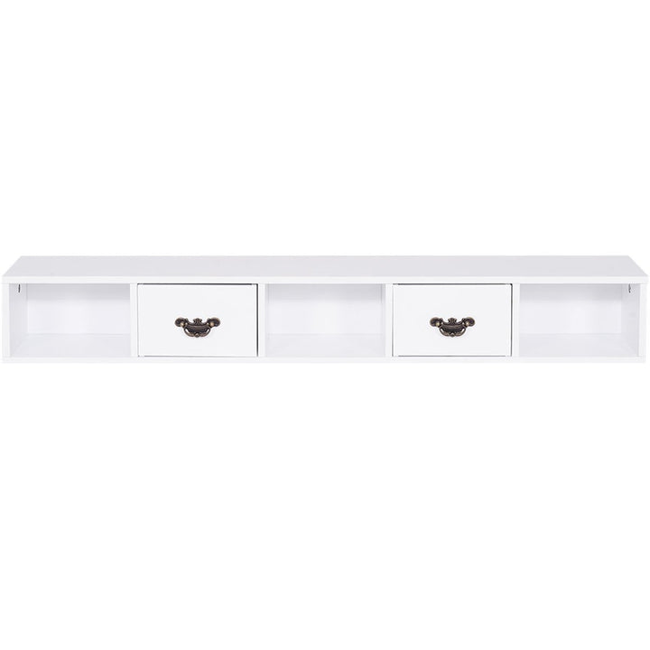 Writing Desk with Drawers and Removable Hutch Solid Wood Legs Concise Style Image 6