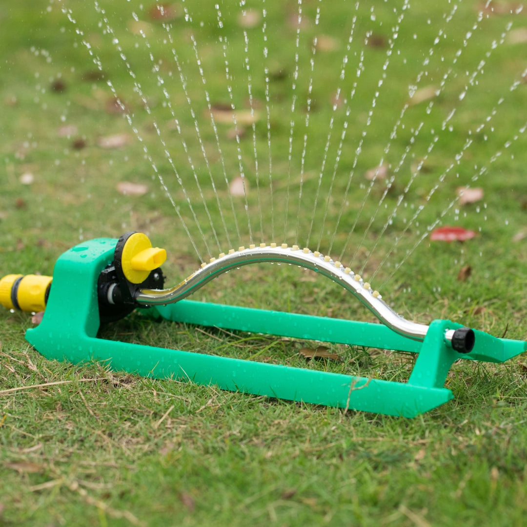 Oscillating Water Sprinkler 18 Nozzle Jets Adjustable Range Durable Plastic 3500 sqft Image 2