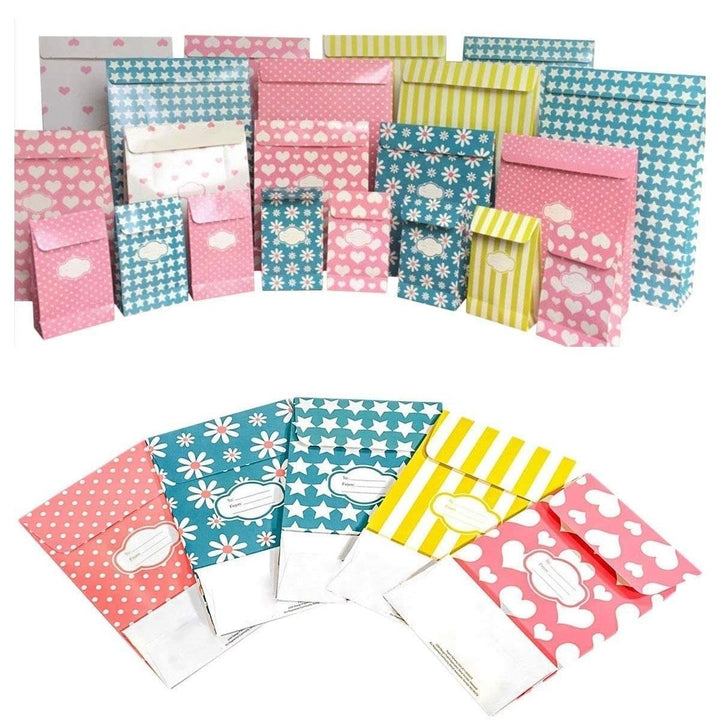 Pressie Pouch Small Gift Bags Pink Hearts 12pk Peel and Seal No-Wrap Present Image 5