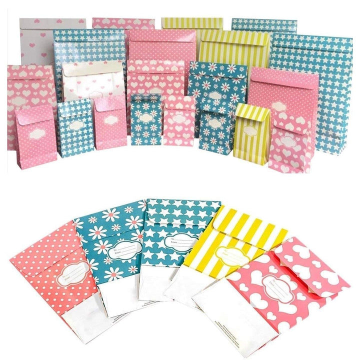 Pressie Pouch Gift Bag Medium Pink Hearts 12pk Peel and Seal No Wrap Present Image 4