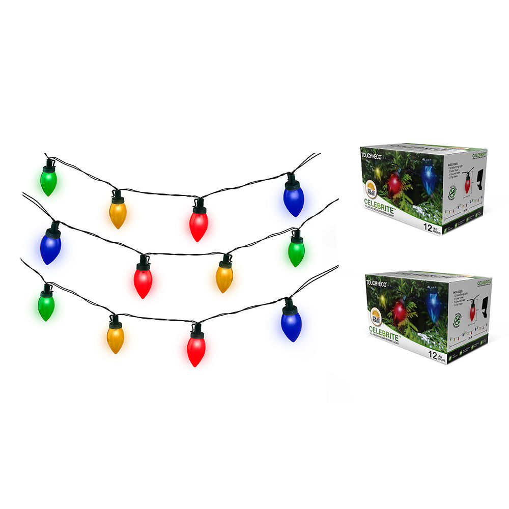 Touch Of ECO Solar LED String Lights 20ft Multi-Colored Outdoor Holiday Bulbs Image 7