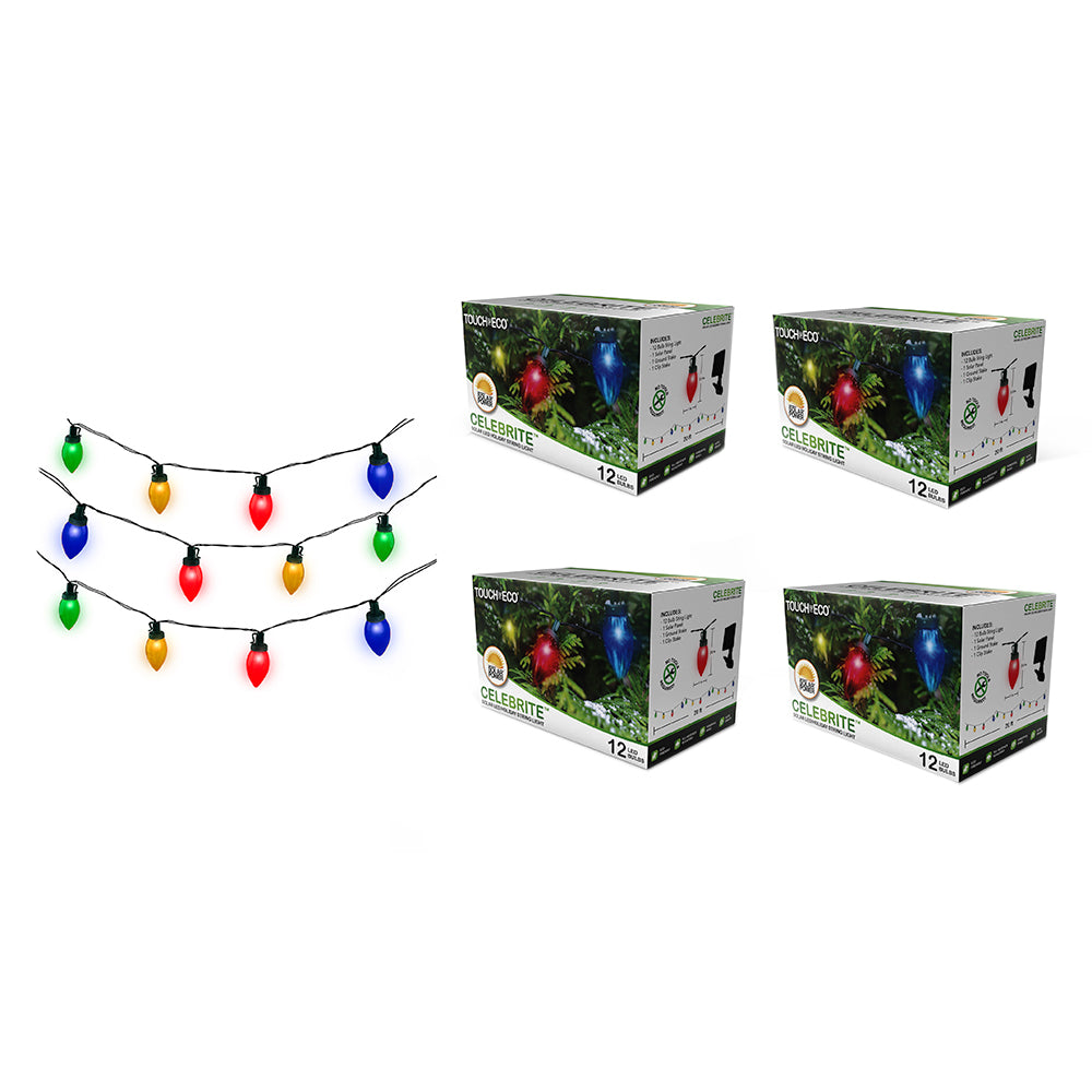 Touch Of ECO Solar LED String Lights 20ft Multi-Colored Outdoor Holiday Bulbs Image 8