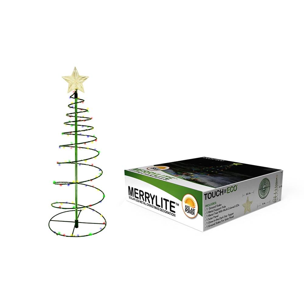 MERRYLITES Solar LED Christmas Tree Warm White Weather Resistant Steel Frame Image 9