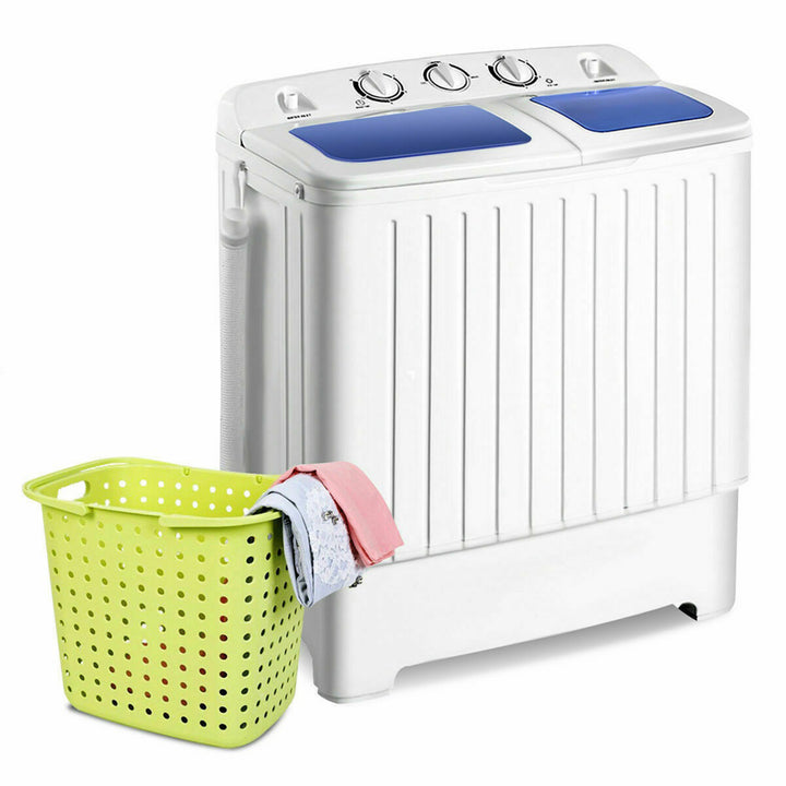 Compact Portable Washing Machine Twin Tub 20 lbs Washer Spinner Home Dorm Image 1